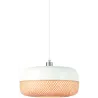 Lampe à suspension en bambou MEKONG plat (Ø 40 cm) (blanc, naturel)