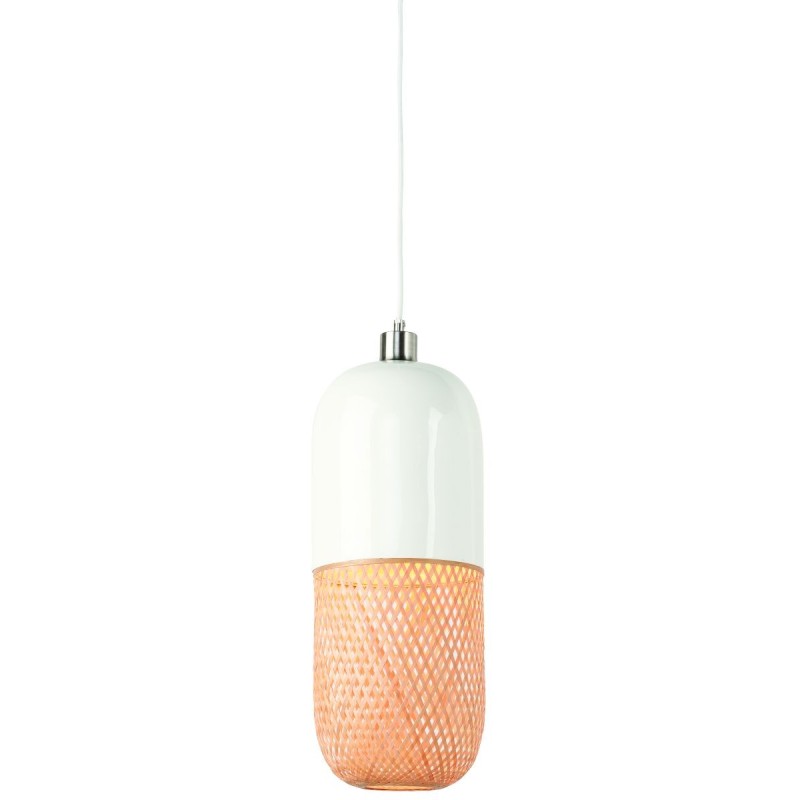 Lampe à suspension en bambou MEKONG oval (Ø 40 cm) (blanc, naturel)