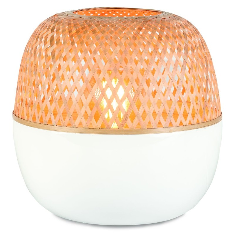 Lampe de table en bambou MEKONG SMALL (blanc, naturel)