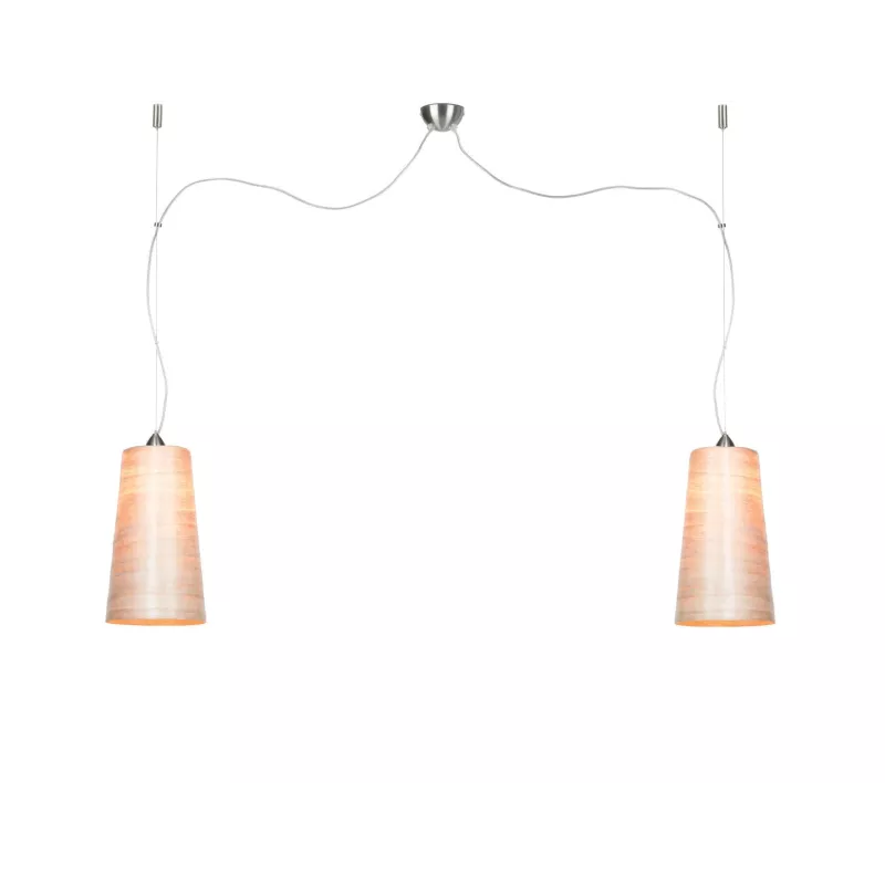 Lampe à suspension en abaca SAHARA XL 2 abat-jours (naturel)