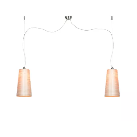 Lampe à suspension en abaca SAHARA XL 2 abat-jours (naturel)