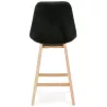 Tabouret de bar mi-hauteur design scandinave en velours pieds couleur naturelle CAMY MINI (noir)