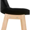 Tabouret de bar mi-hauteur design scandinave en velours pieds couleur naturelle CAMY MINI (noir)