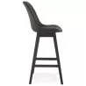 Tabouret de bar vintage en microfibre pieds métal noir LILY (gris foncé)