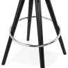 Tabouret de bar mi-hauteur design en velours pieds bois noir MERRY MINI (vert)