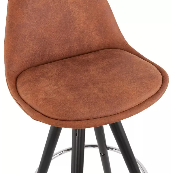 Vintage bar stool in microfiber feet black wood TALIA (brown) to associate with Bar Stool Modern Bar Chair For An Elegant Interi