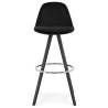 Tabouret de bar design en velours pieds bois noir MERRY (noir) à associer à Tabouret De Bar Chaise De Bar Modernes Pour Un Intér