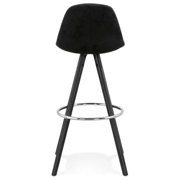 Tabouret de bar design en velours pieds bois noir MERRY (noir) à associer à Tabouret De Bar Chaise De Bar Pliantes Pratiques Et 