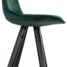 Tabouret de bar design en velours pieds bois noir MERRY (vert)