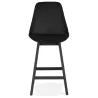 Tabouret de bar mi-hauteur design en velours pieds noirs CAMY MINI (noir)