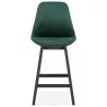 Tabouret de bar mi-hauteur design en velours pieds noirs CAMY MINI (vert)