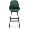 Tabouret de bar design en velours pieds noirs CAMY (vert)