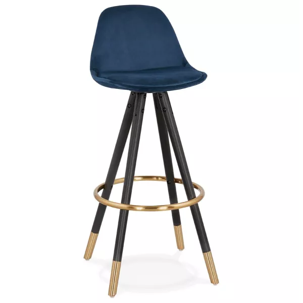 Tabouret de bar design en velours pieds noirs et dorés NEKO (bleu) à associer à Tabouret De Bar Chaise De Bar Pliantes Pratiques