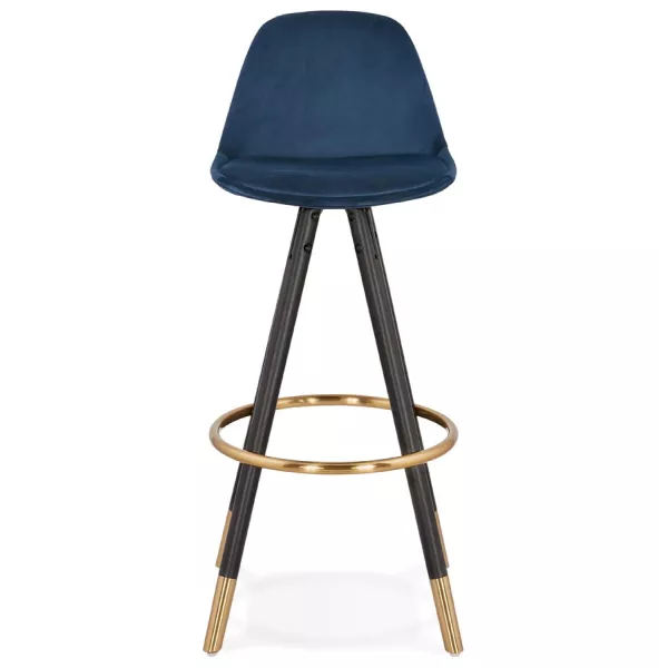 Tabouret de bar design en velours pieds noirs et dorés NEKO (bleu) à associer à Tabouret De Bar Chaise De Bar Vintage Pour Une T