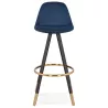 Tabouret de bar design en velours pieds noirs et dorés NEKO (bleu) à associer à Tabouret De Bar Chaise De Bar Vintage Pour Une T