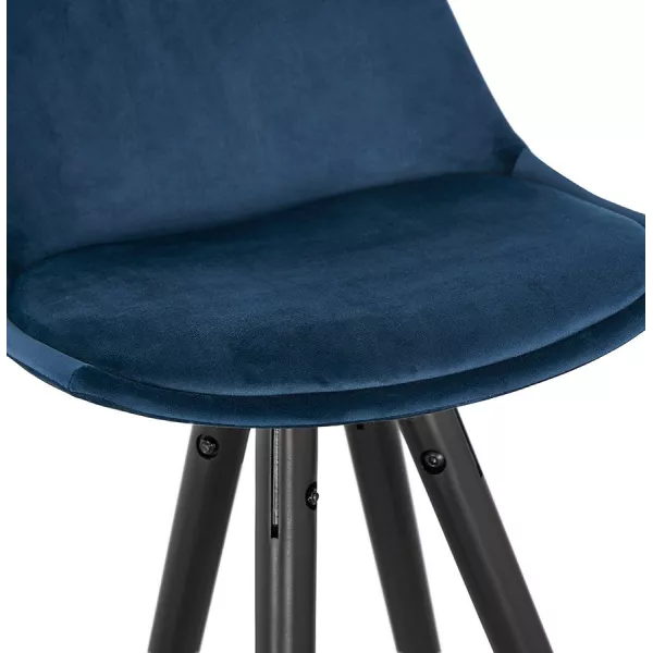 NEKO black and gold-footed velvet bar set (blue) to associate with Bar Stool Contemporary Leather Bar Chair