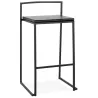 Tabouret de bar mi-hauteur industriel empilable pieds noirs LOIRET MINI (noir)