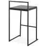 Tabouret de bar mi-hauteur industriel empilable pieds noirs LOIRET MINI (noir)