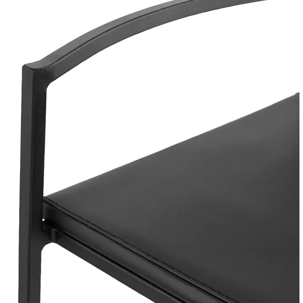 Tabouret de bar mi-hauteur industriel empilable pieds noirs LOIRET MINI (noir)