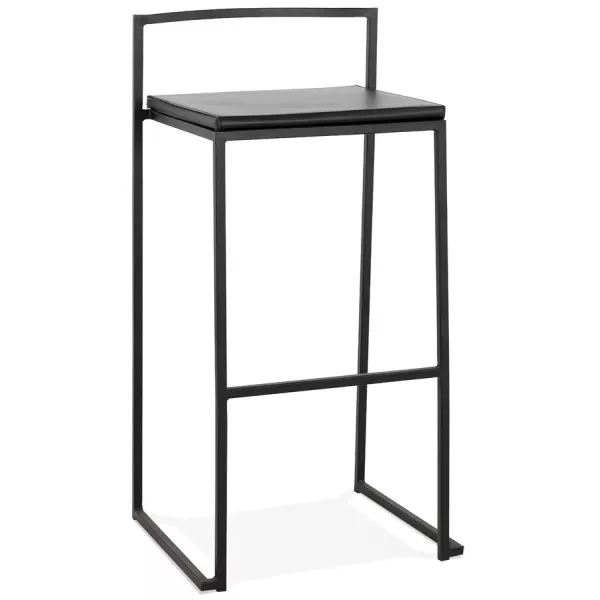 Tabouret de bar industriel empilable pieds noirs LOIRET (noir)