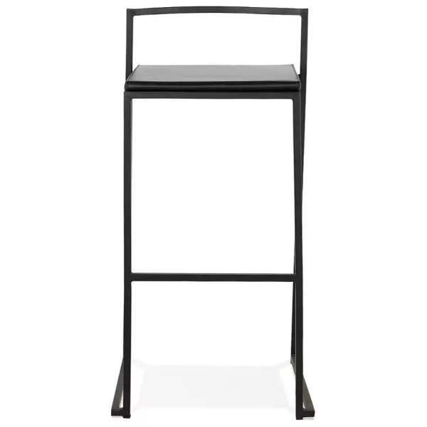 Tabouret de bar industriel empilable pieds noirs LOIRET (noir)