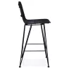 Tabouret de bar mi-hauteur en rotin pieds noirs PRETTY MINI (noir)