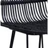 Tabouret de bar mi-hauteur en rotin pieds noirs PRETTY MINI (noir)