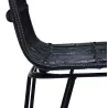 Tabouret de bar mi-hauteur en rotin pieds noirs PRETTY MINI (noir)