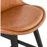 Tabouret de bar chaise de bar mi-hauteur design pieds noirs DAIVY MINI (marron clair)