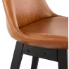 Tabouret de bar chaise de bar mi-hauteur design pieds noirs DAIVY MINI (marron clair)