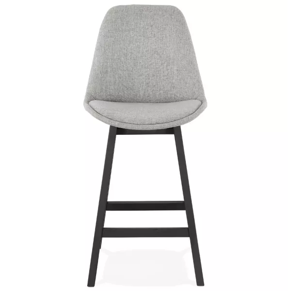 Tabouret de bar chaise de bar mi-hauteur design pieds noirs ILDA MINI (gris clair)