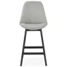 Tabouret de bar chaise de bar mi-hauteur design pieds noirs ILDA MINI (gris clair)