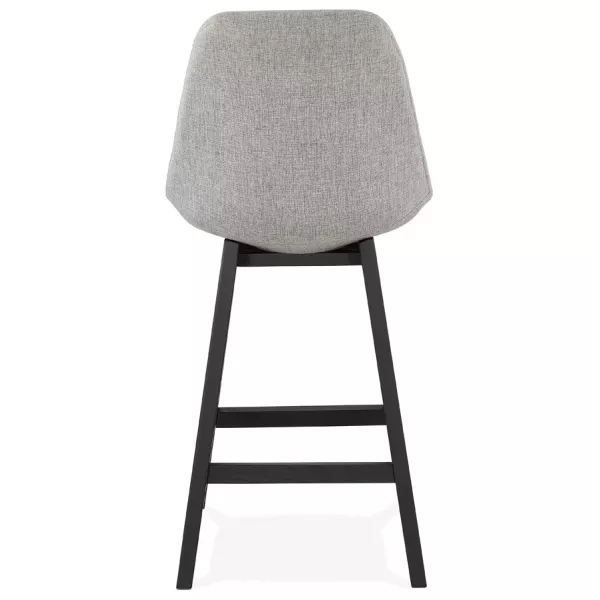 Tabouret de bar chaise de bar mi-hauteur design pieds noirs ILDA MINI (gris clair)