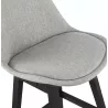 Tabouret de bar chaise de bar mi-hauteur design pieds noirs ILDA MINI (gris clair)