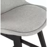 Tabouret de bar chaise de bar mi-hauteur design pieds noirs ILDA MINI (gris clair)