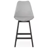 Tabouret de bar chaise de bar mi-hauteur design pieds noirs DYLAN MINI (gris clair)