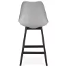 Tabouret de bar chaise de bar mi-hauteur design pieds noirs DYLAN MINI (gris clair)