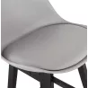 Tabouret de bar chaise de bar mi-hauteur design pieds noirs DYLAN MINI (gris clair)