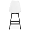 Tabouret de bar chaise de bar mi-hauteur design pieds noirs DYLAN MINI (blanc)