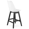 Tabouret de bar chaise de bar mi-hauteur design pieds noirs DYLAN MINI (blanc)