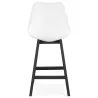 Tabouret de bar chaise de bar mi-hauteur design pieds noirs DYLAN MINI (blanc)