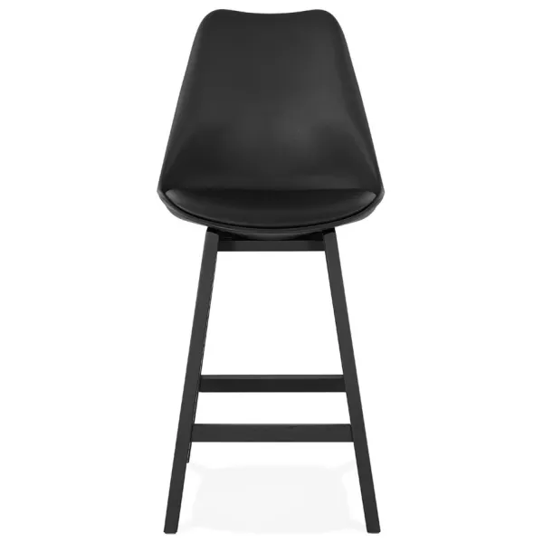 Tabouret de bar chaise de bar mi-hauteur design pieds noirs DYLAN MINI (noir)