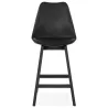 Tabouret de bar chaise de bar mi-hauteur design pieds noirs DYLAN MINI (noir)