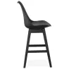 Tabouret de bar chaise de bar mi-hauteur design pieds noirs DYLAN MINI (noir)