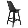 Tabouret de bar chaise de bar mi-hauteur design pieds noirs DYLAN MINI (noir)