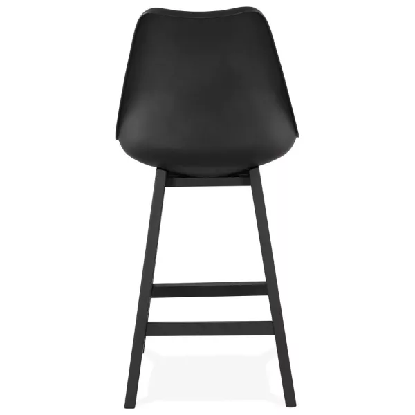 Tabouret de bar chaise de bar mi-hauteur design pieds noirs DYLAN MINI (noir)