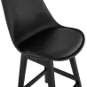 Tabouret de bar chaise de bar mi-hauteur design pieds noirs DYLAN MINI (noir)