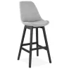 Tabouret de bar chaise de bar pieds noirs ILDA (gris clair)