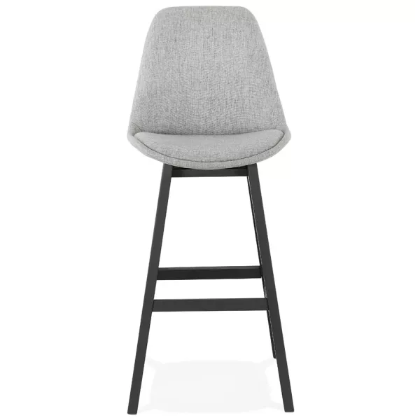 Tabouret de bar chaise de bar pieds noirs ILDA (gris clair)