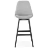 Tabouret de bar chaise de bar pieds noirs ILDA (gris clair)